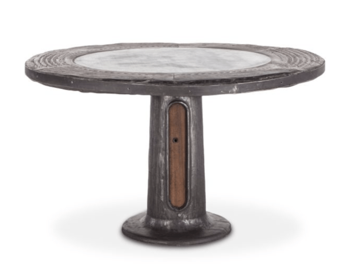 Industrial Loft 55" Wagon Wheel Round Dining Table